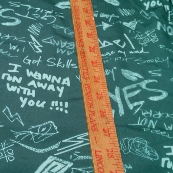 Melissa McCartney Seven Shirt Blouse Plus Size 2X Green Graffiti Long Sleeve Top - Picture 7 of 16